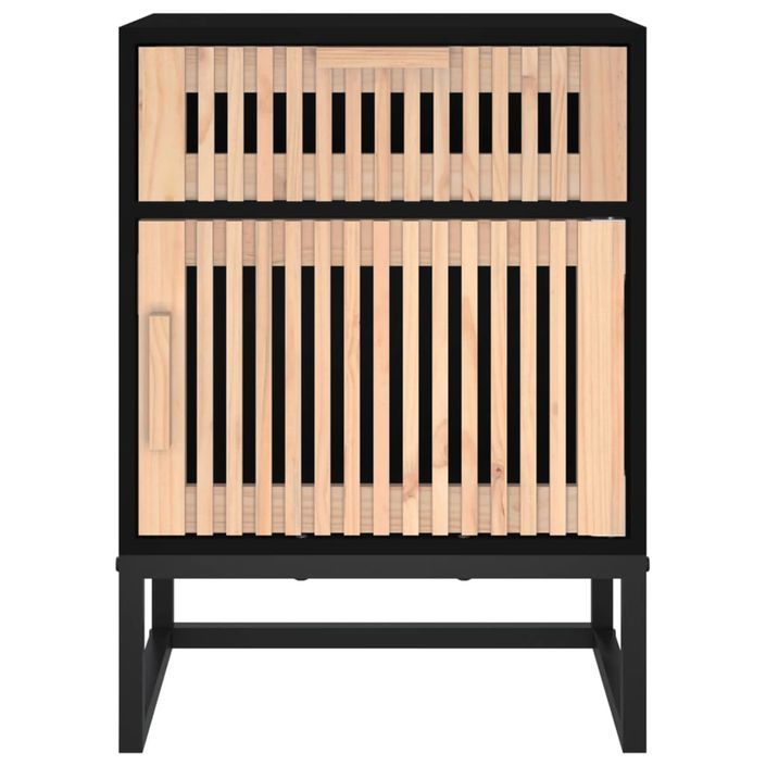 Table de chevet noir 40x30x55,5 cm bois d’ingénierie et fer - Photo n°5