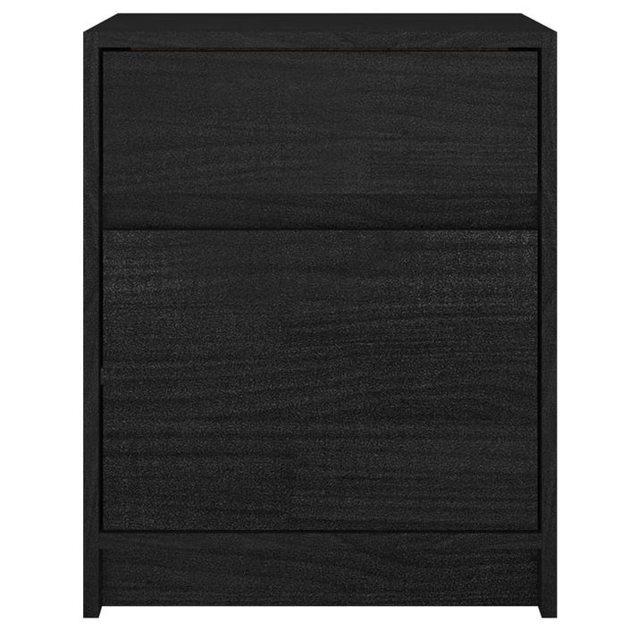 Table de chevet Noir 40x31x50 cm Bois de pin massif - Photo n°5