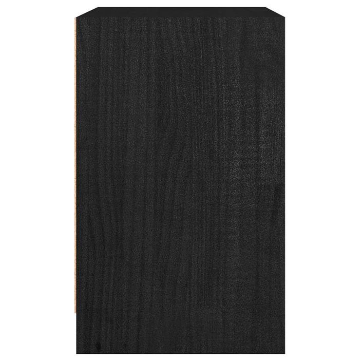Table de chevet Noir 40x31x50 cm Bois de pin massif - Photo n°6
