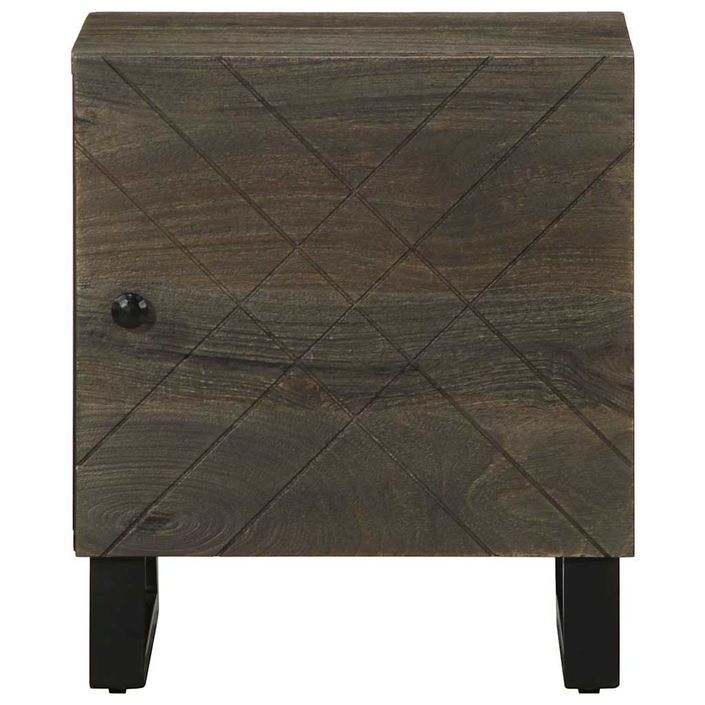 Table de chevet noir 40x33x46 cm bois de manguier solide - Photo n°3