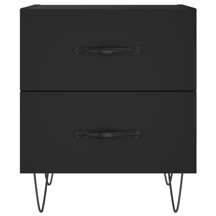 Table de chevet noir 40x35x47,5 cm bois d’ingénierie - Photo n°6
