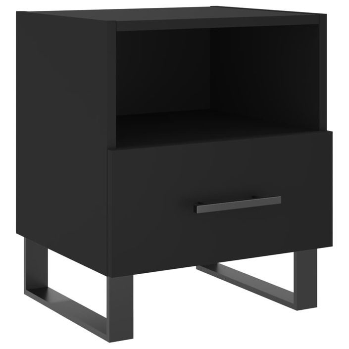 Table de chevet noir 40x35x47,5 cm bois d’ingénierie - Photo n°2