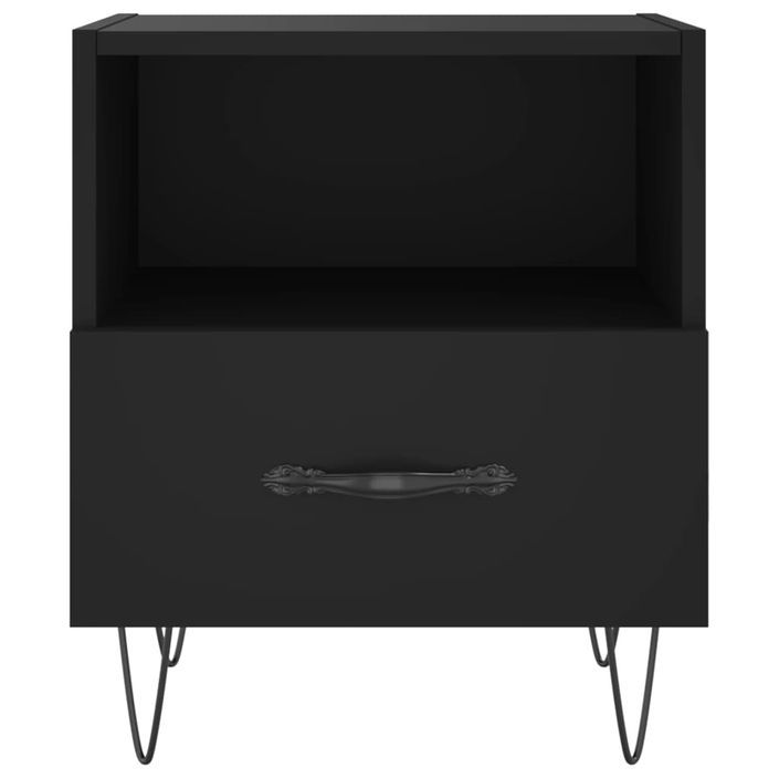Table de chevet noir 40x35x47,5 cm bois d’ingénierie - Photo n°4