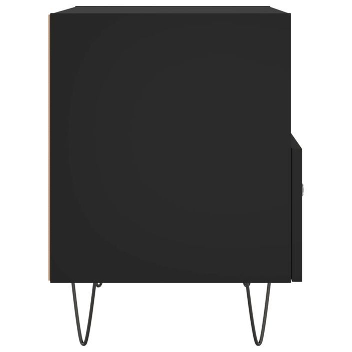Table de chevet noir 40x35x47,5 cm bois d’ingénierie - Photo n°5