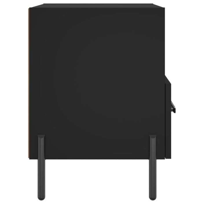 Table de chevet noir 40x35x47,5 cm bois d’ingénierie - Photo n°5
