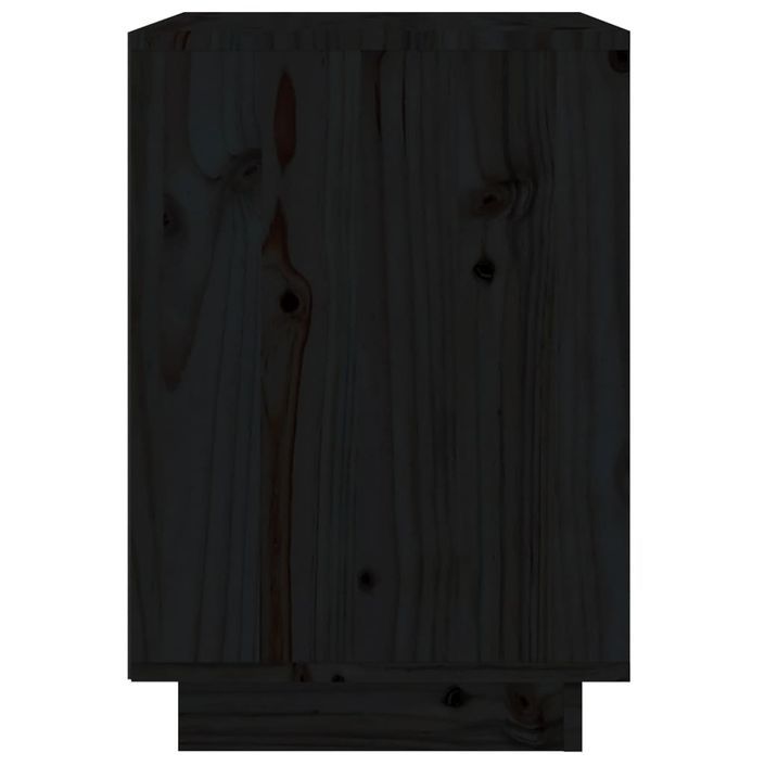 Table de chevet Noir 40x35x50 cm Bois de pin solide - Photo n°7