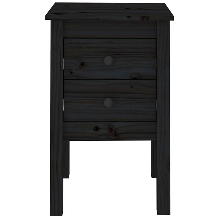 Table de chevet Noir 40x35x61,5 cm Bois de pin massif - Photo n°5