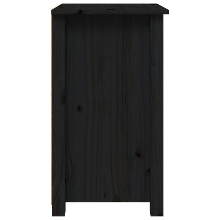 Table de chevet Noir 40x35x61,5 cm Bois de pin massif - Photo n°5