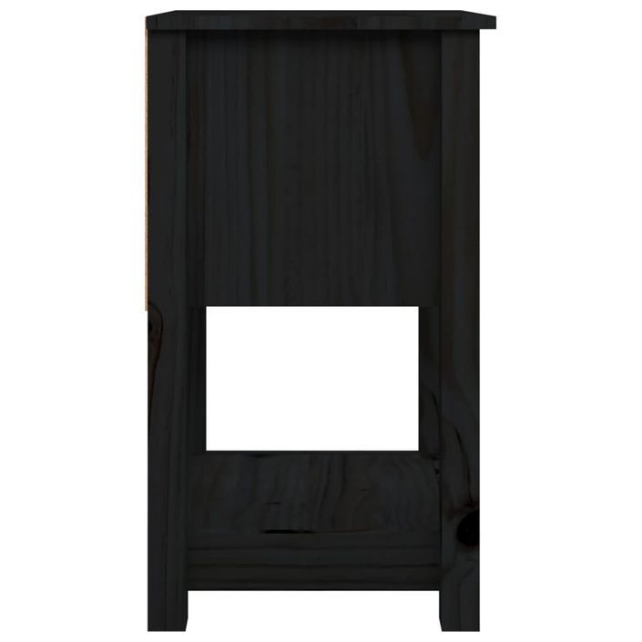 Table de chevet Noir 40x35x61,5 cm Bois de pin massif - Photo n°6