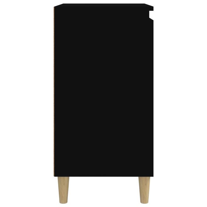 Table de chevet noir 40x35x70 cm bois d’ingénierie - Photo n°7