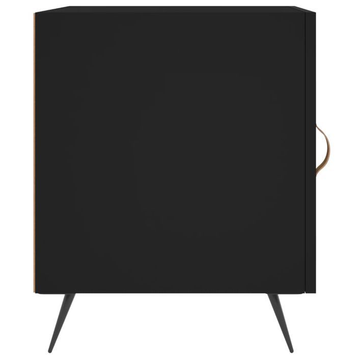 Table de chevet noir 40x40x50 cm bois d’ingénierie - Photo n°5