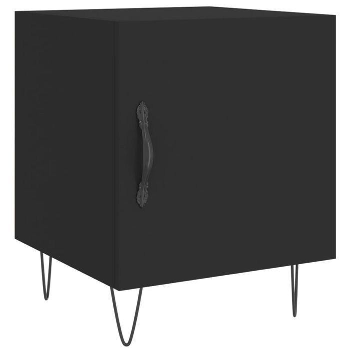 Table de chevet noir 40x40x50 cm bois d’ingénierie - Photo n°2