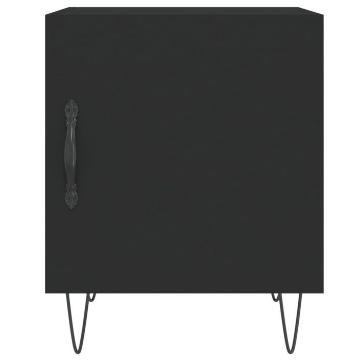 Table de chevet noir 40x40x50 cm bois d’ingénierie - Photo n°6