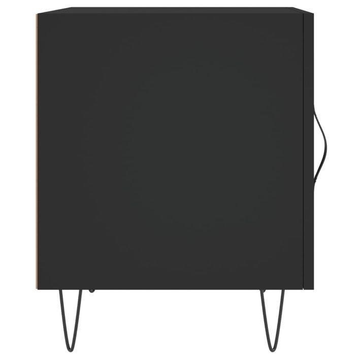 Table de chevet noir 40x40x50 cm bois d’ingénierie - Photo n°7