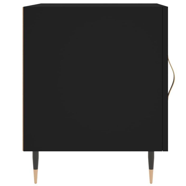 Table de chevet noir 40x40x50 cm bois d’ingénierie - Photo n°5