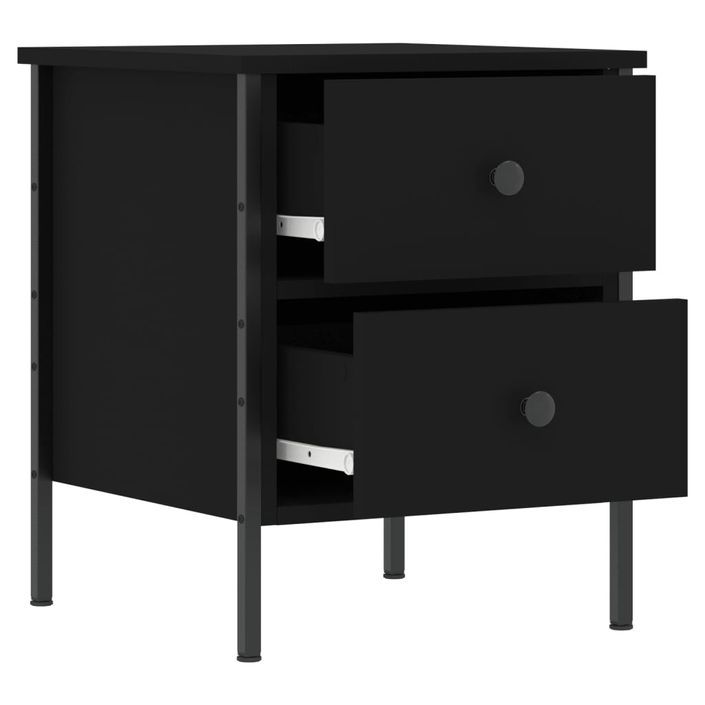 Table de chevet noir 40x42x50 cm bois d’ingénierie - Photo n°6