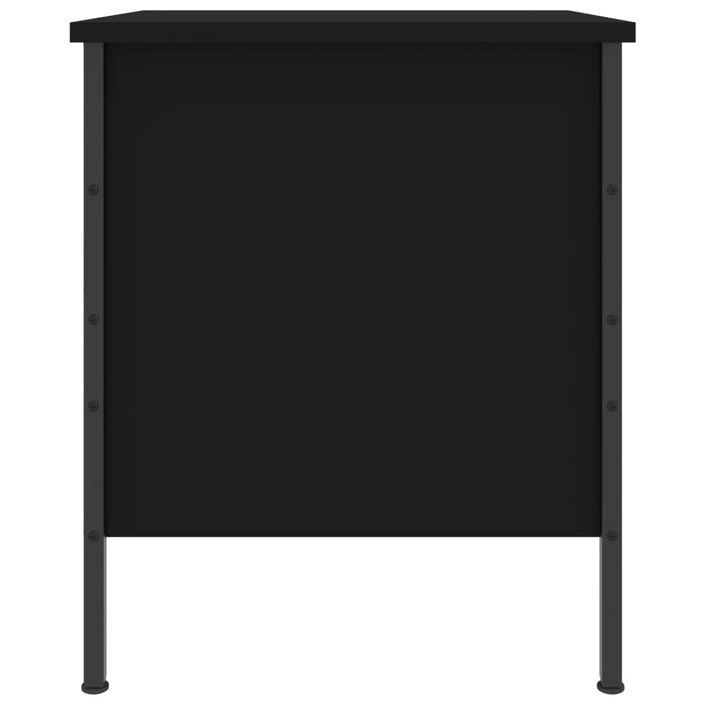 Table de chevet noir 40x42x50 cm bois d’ingénierie - Photo n°7