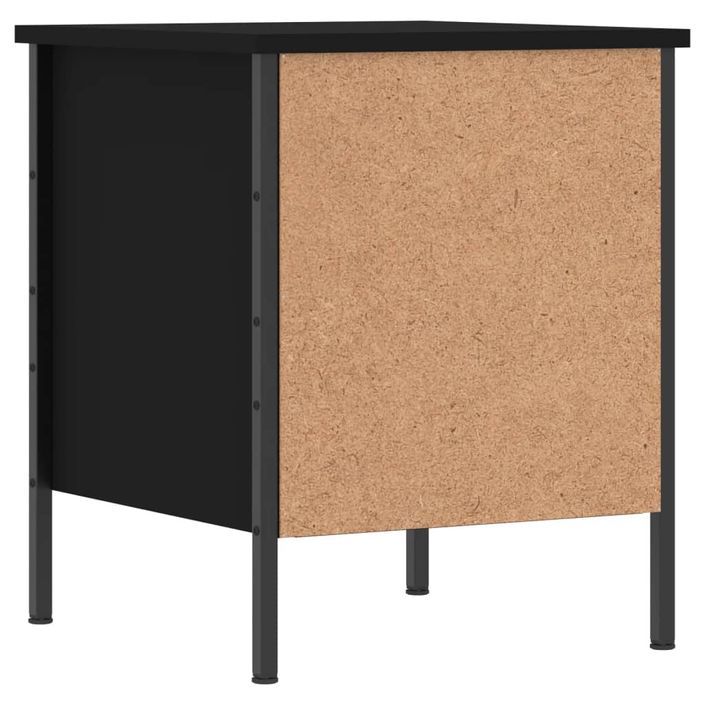 Table de chevet noir 40x42x50 cm bois d’ingénierie - Photo n°8