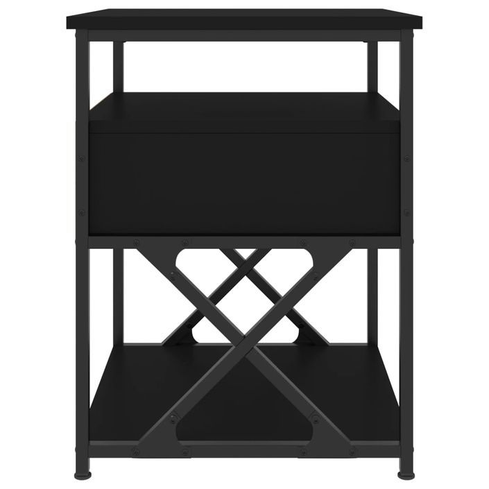Table de chevet noir 40x42x55 cm bois d’ingénierie - Photo n°7