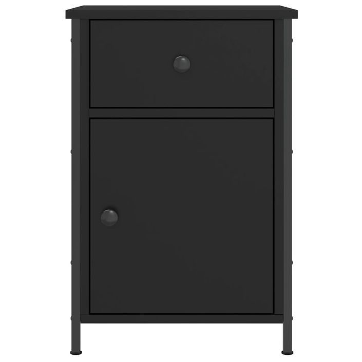 Table de chevet noir 40x42x60 cm bois d’ingénierie - Photo n°5
