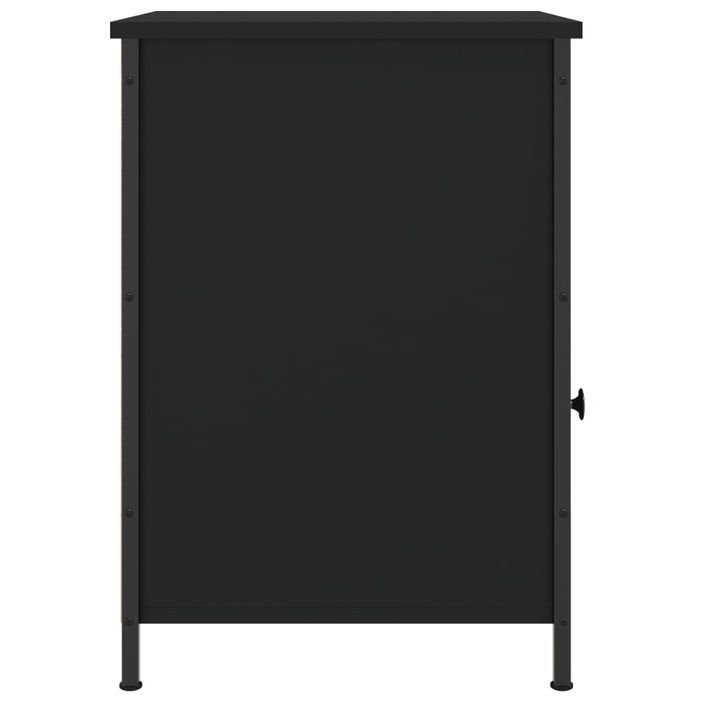 Table de chevet noir 40x42x60 cm bois d’ingénierie - Photo n°7