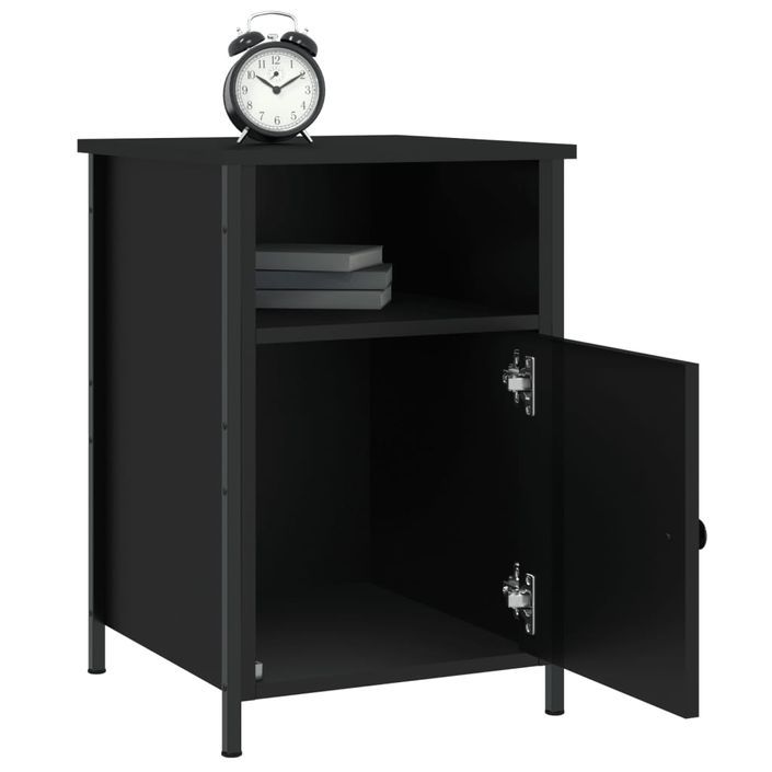 Table de chevet noir 40x42x60 cm bois d’ingénierie - Photo n°4