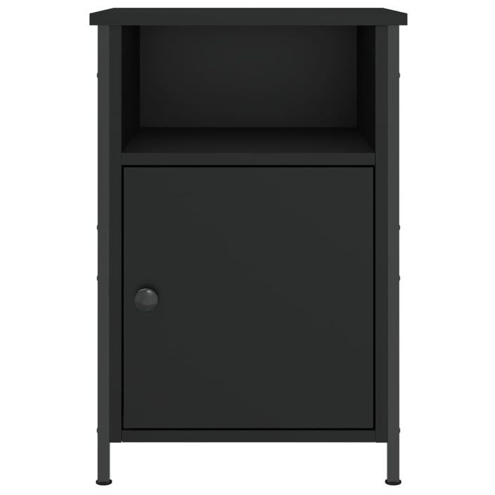 Table de chevet noir 40x42x60 cm bois d’ingénierie - Photo n°5