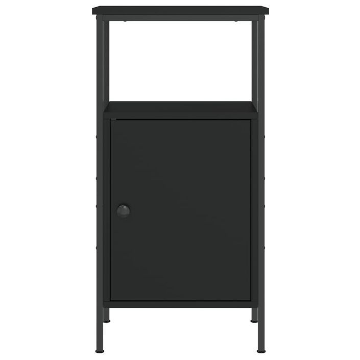 Table de chevet noir 41x31x80 cm bois d’ingénierie - Photo n°5