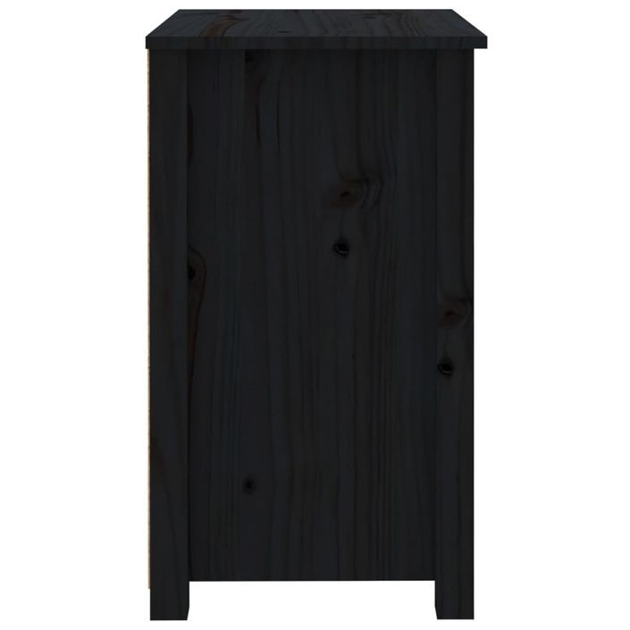 Table de chevet Noir 50x35x61,5 cm Bois de pin massif - Photo n°4