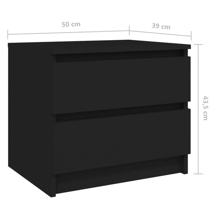 Table de chevet Noir 50x39x43,5 cm - Photo n°5