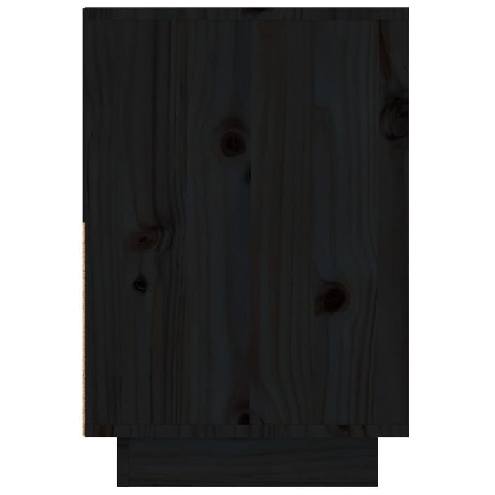 Table de chevet Noir 60x34x51 cm Bois de pin solide - Photo n°4