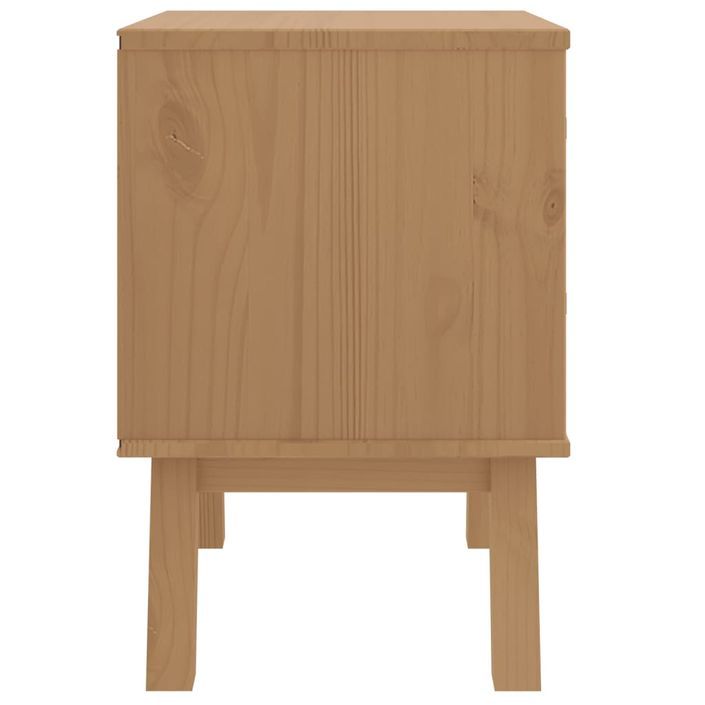 Table de chevet OLDEN blanc et marron bois de pin solide - Photo n°8