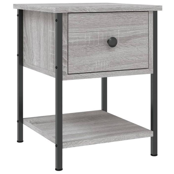 Table de chevet sonoma gris 34x35,5x45 cm bois d'ingénierie - Photo n°2