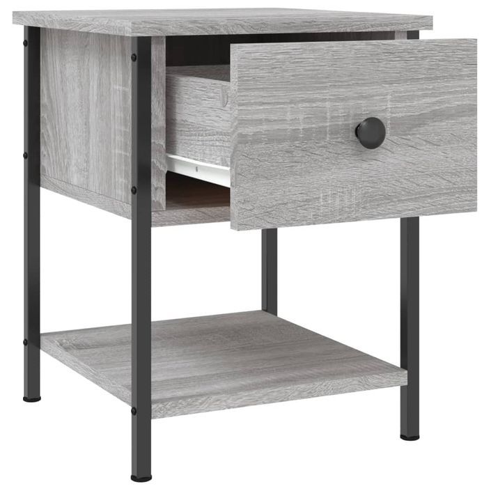 Table de chevet sonoma gris 34x35,5x45 cm bois d'ingénierie - Photo n°5