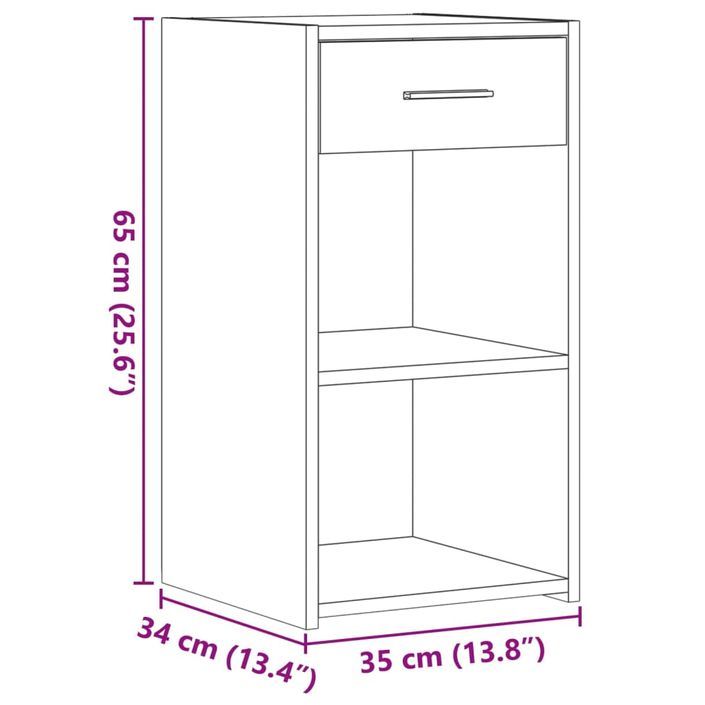 Table de chevet sonoma gris 35x34x65 cm bois d'ingénierie - Photo n°10