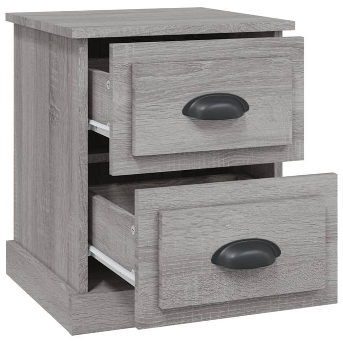 Table de chevet sonoma gris 39x39x47,5 cm bois 2 tiroirs Kuba - Photo n°6