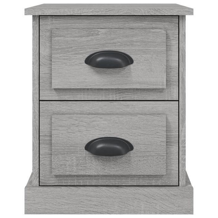 Table de chevet sonoma gris 39x39x47,5 cm bois 2 tiroirs Kuba - Photo n°7