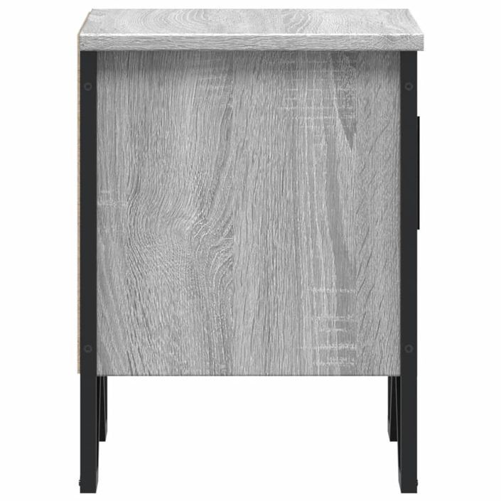 Table de chevet sonoma gris 40x30x40 cm bois d'ingénierie - Photo n°7