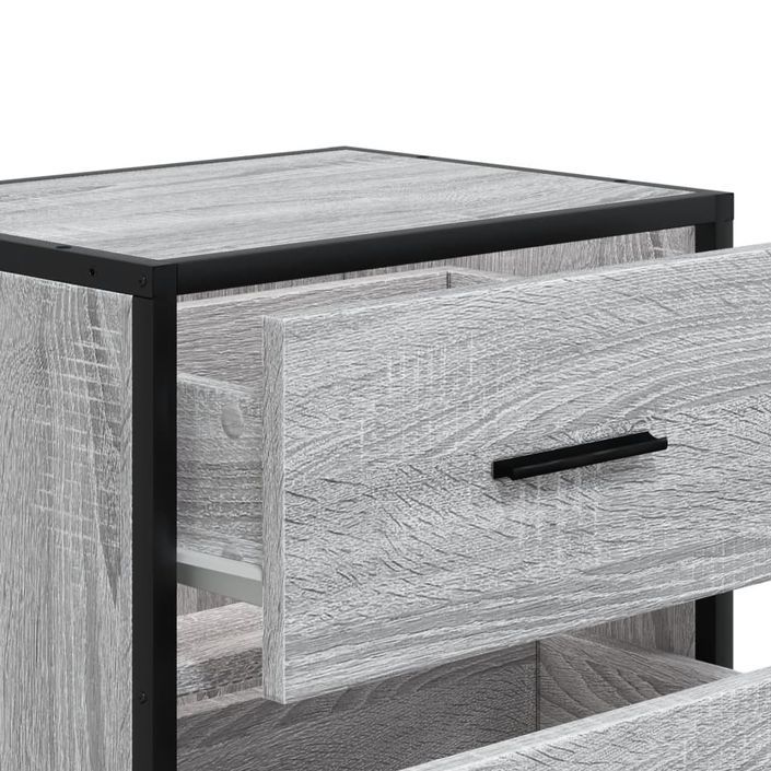 Table de chevet sonoma gris 40x31x50 cm bois d'ingénierie - Photo n°9