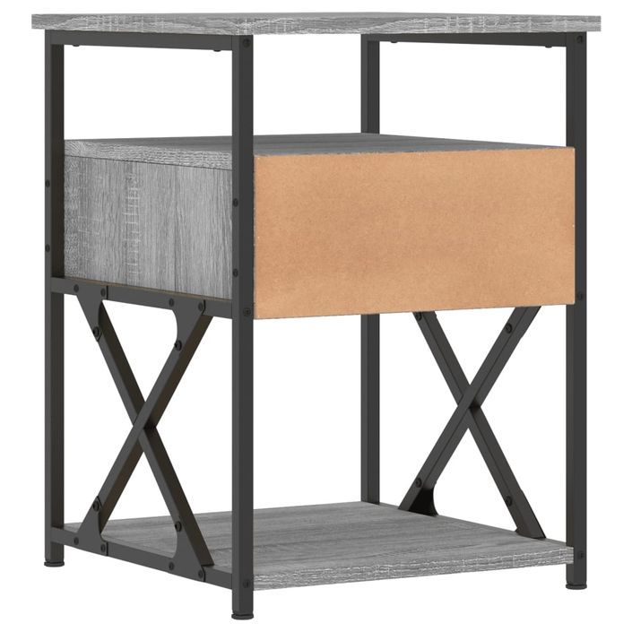 Table de chevet sonoma gris 40x42x55 cm bois d'ingénierie - Photo n°8