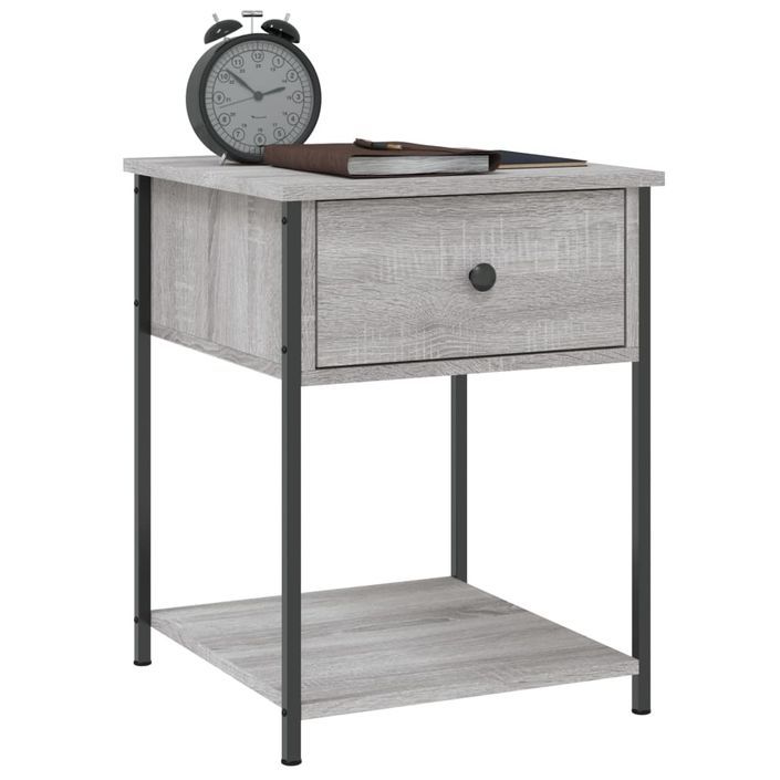 Table de chevet sonoma gris 44x45x58 cm bois d'ingénierie - Photo n°3