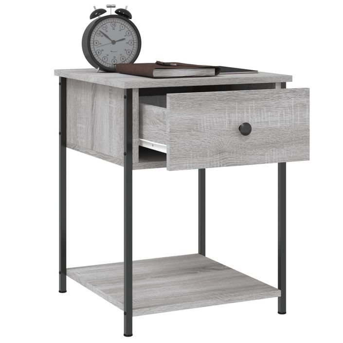 Table de chevet sonoma gris 44x45x58 cm bois d'ingénierie - Photo n°4