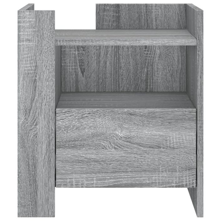 Table de chevet sonoma gris 45x50x50 cm bois d'ingénierie - Photo n°4