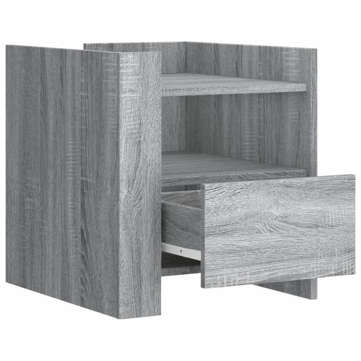 Table de chevet sonoma gris 45x50x50 cm bois d'ingénierie - Photo n°7