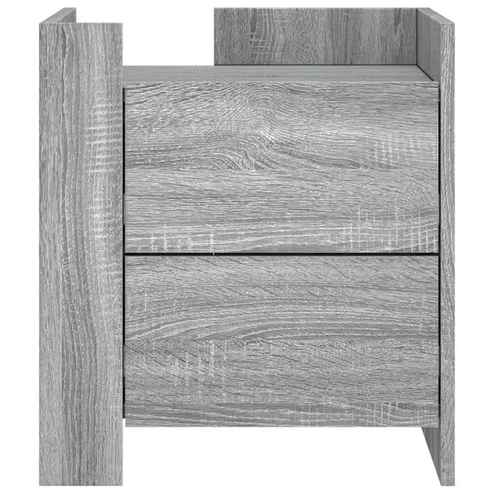 Table de chevet sonoma gris 45x50x50 cm bois d'ingénierie - Photo n°4