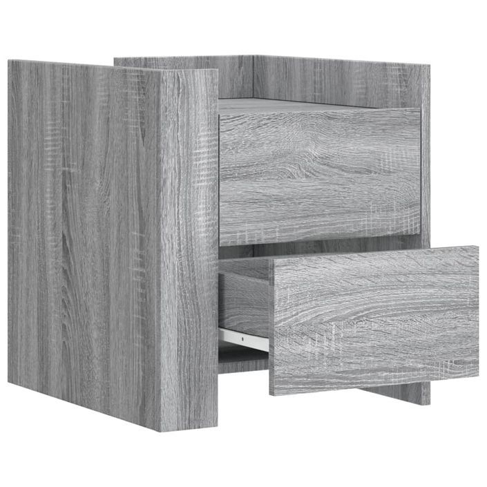 Table de chevet sonoma gris 45x50x50 cm bois d'ingénierie - Photo n°7