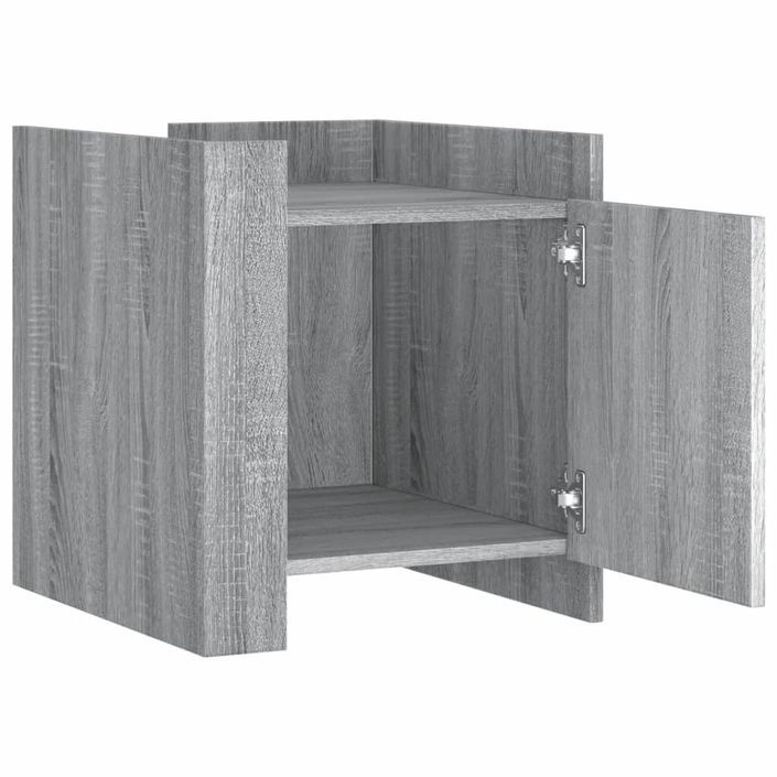 Table de chevet sonoma gris 45x50x50 cm bois d'ingénierie - Photo n°7