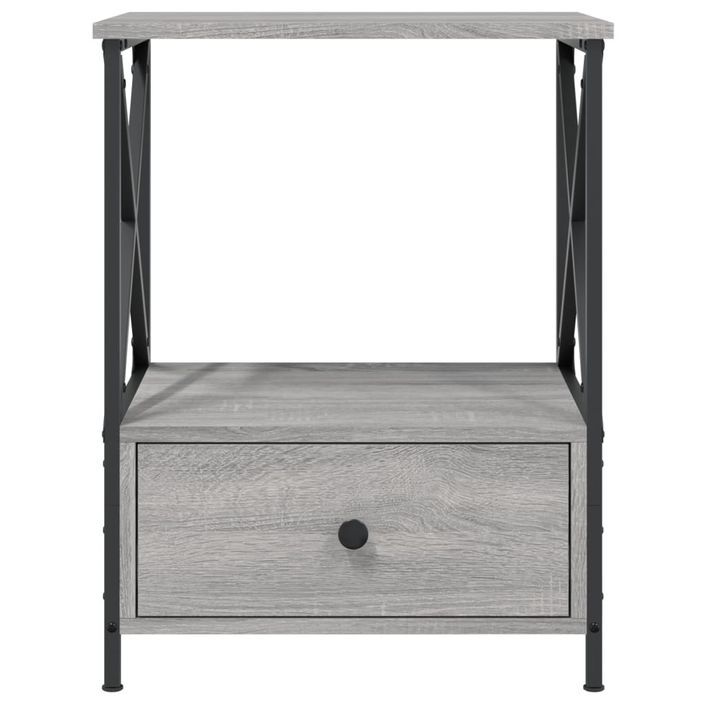 Table de chevet sonoma gris 50x41x65 cm bois d'ingénierie - Photo n°5