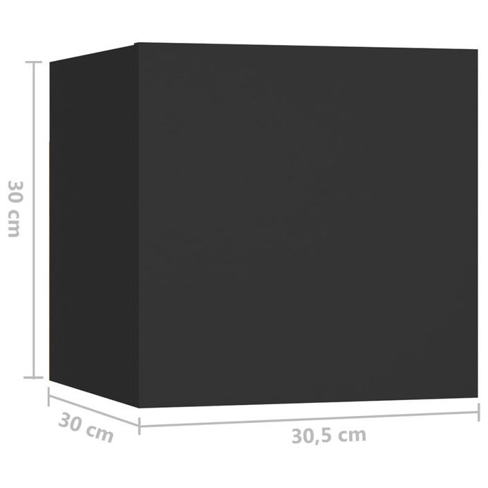 Table de chevet suspendu Noir 30,5x30x30 cm - Photo n°9