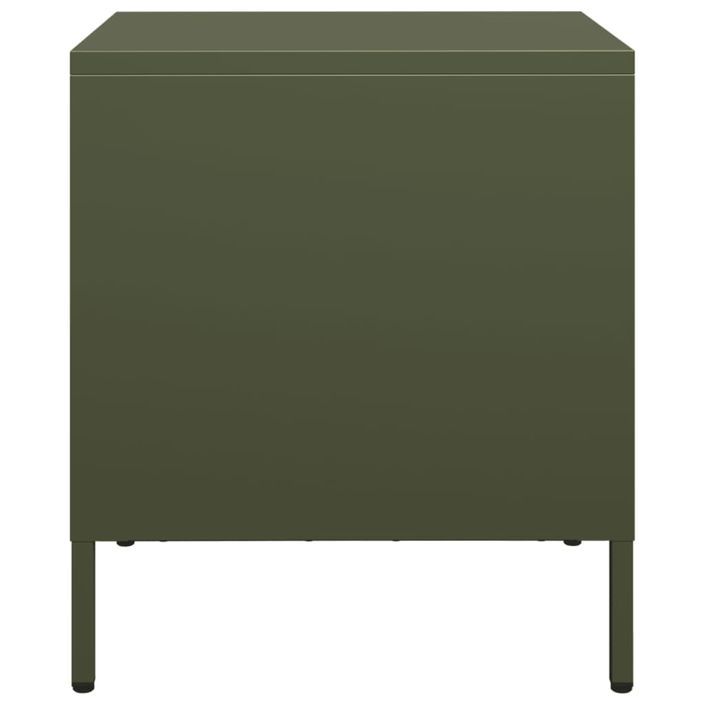 Table de chevet vert olive 35x39x43,5 cm acier - Photo n°6